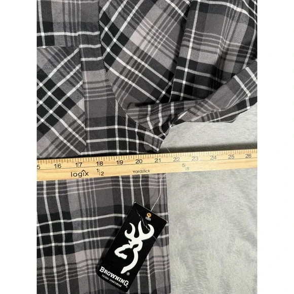 Browning Shirt Mens Medium Black‎ Grey Plaid Long Sleeve Button Up NWT - Picture 6 of 10